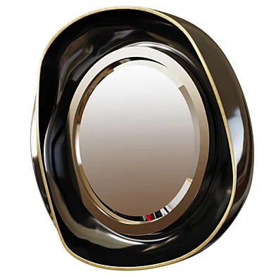 Petal Mirror in Black Shell and Bronze-Patina Brass by R&Y Augousti