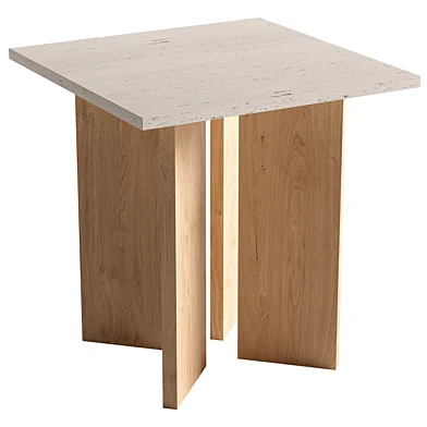 Mindo bleached oak travertine side table