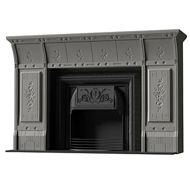 Classic Fireplace with Flower Ornaments