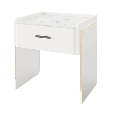 Litfad Minimalist Stone Countertop 1 Drawer Storage Nightstand