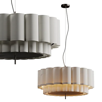 Folia large scalloped natural linen pendant file