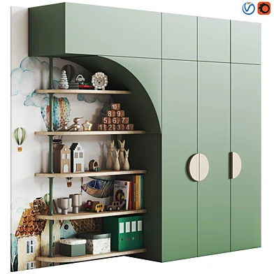Modern kids storage wall unit