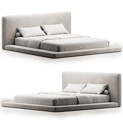 Cesar Suede Fabric Contemporary Minimalist Bed Frame