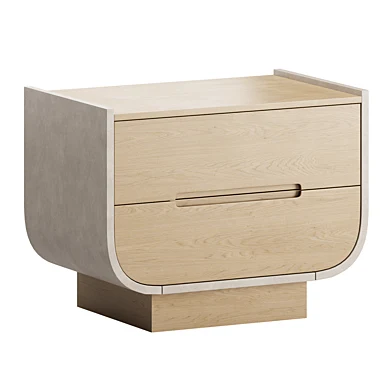 Venice Leather and Oak Wood Nightstand by Brigette Romanek