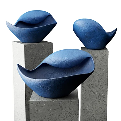 Blue shell vase ceramic