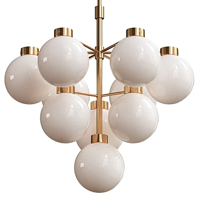 Marra Unlacquered Brass Tiered Pendant Light with Milky Glass Shade