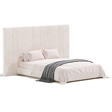 Penelope Modern Grey Velvet Bed