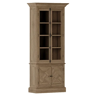 Ishmael Rustic Lodge Brown Reclaimed Oak Clear Glass 2 Door Display Case