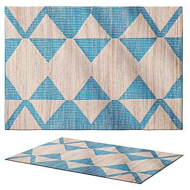 Zack - Beige / Blue Jute rug