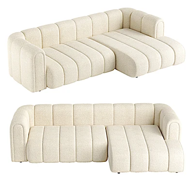 Bellini Ivory Boucle Right Sectional Sofa