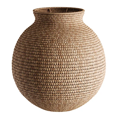 Brielle Coastal Beach Natural Corn Husk Woven Decorative Vase