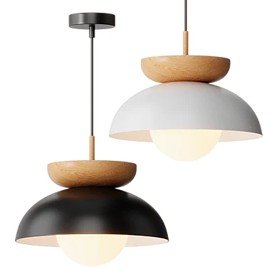 Modern Metal Wood Bowl Ceiling Pendant Lamp