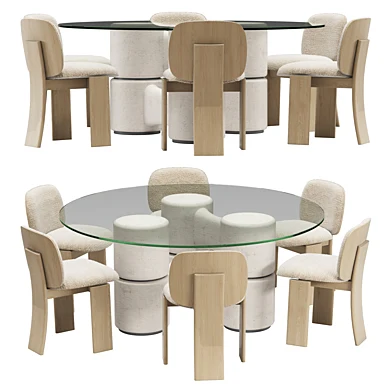 gallotti & radice dining set molecola table-saki chair