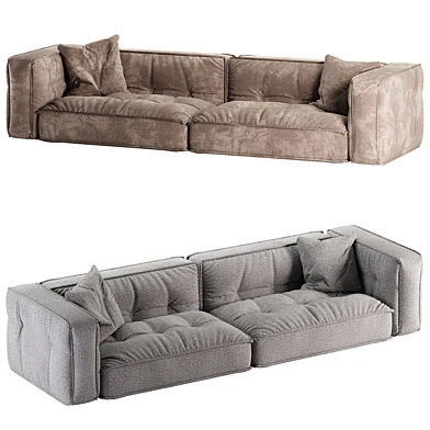Wabi-sabi Grey Vintage Fabric Sofa Upholstered Sofa