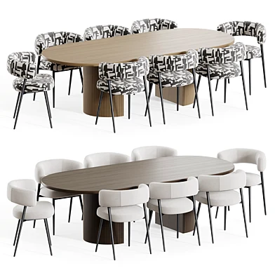 Dining Chair Folsom Moon and Dining Elliptical Gubi Table Dining set