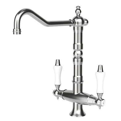 Porcelain Double Handless Single Hole Brass Kitchen Faucet