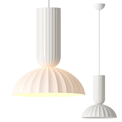 Jeanne Fluted White Porcelain Dome Pendant Light