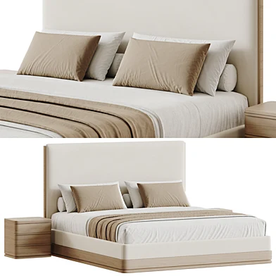 RH | Ligné Fabric Panel Bed