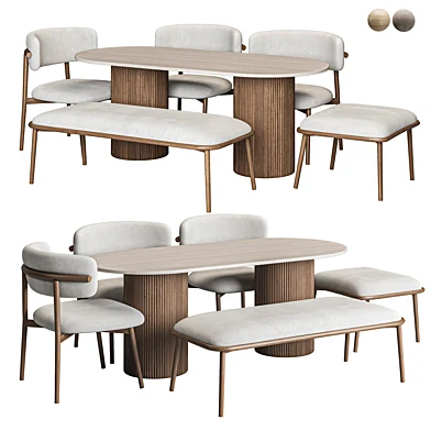 Dining set chair and table 02