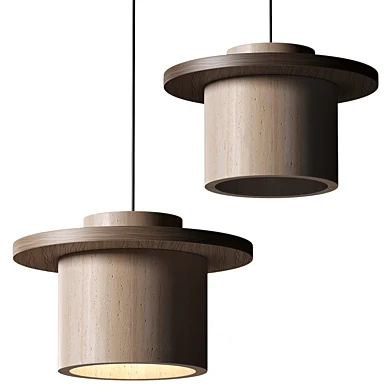 Stone Pendant Lamp with Lampshade in Japanse Style