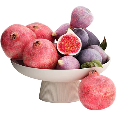 bowl of pomegranates and figs fruits