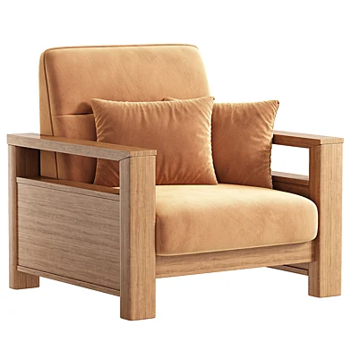 Walnut Solid Wood White Wax Fabric Sofa 04