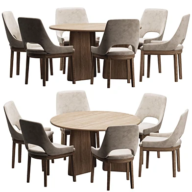 Dining Set 11 - Grace Chair and Natural Color Dining Table