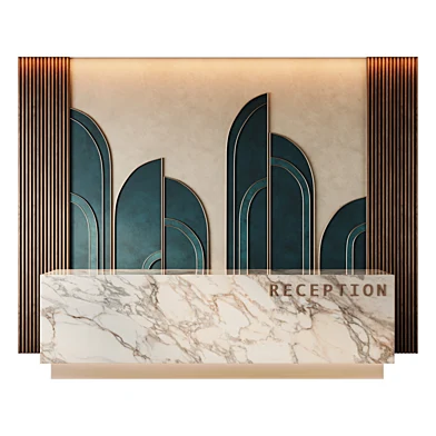 reception desk with wall panels