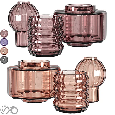 Glass Decorative Vases Set 1