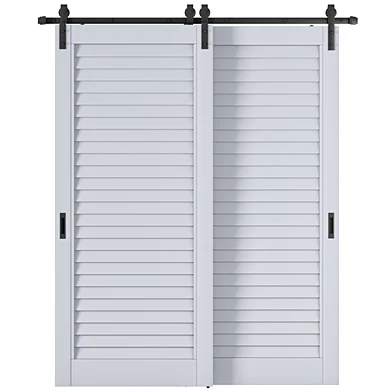 Двойная жалюзийная дверь с амбарным механизмом Barn Door