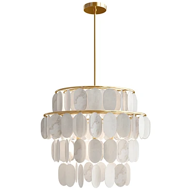 Terese Aged Brass Capiz Pendant Light