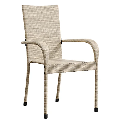 Set of 2 Wicker Dining Arm Chairs