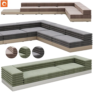 Acamante Modular Fabric Empress position Sofa By La Cividina01