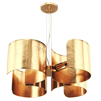 Galm Gold Chandelier 4-Light Drum Pendant Light