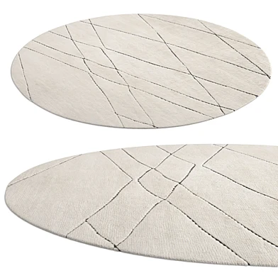 Una Wool Rug Natural Black round