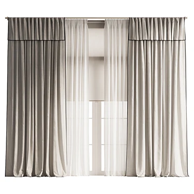 Top-Draped Curtain with Tulle and Roller Blind