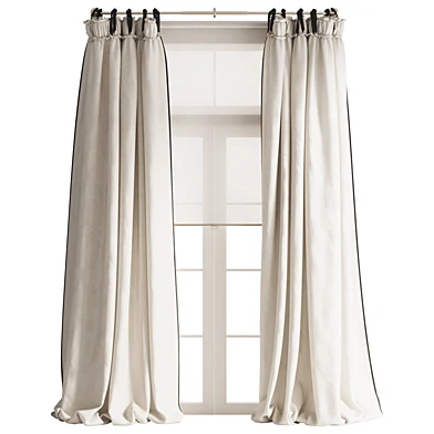 Tie-Top Draped Curtains with Roller Blind