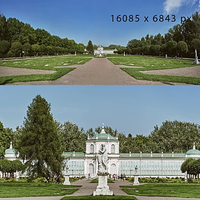 Летняя городская панорама. Усадьба Шереметевых. Солнечно