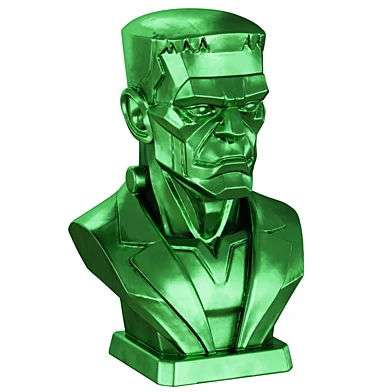 Metal bust of Frankenstein