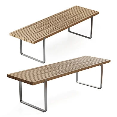 Solid wood bench