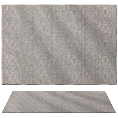 Tapis rectangulaire gris à motifs losanges gris - ASELYA