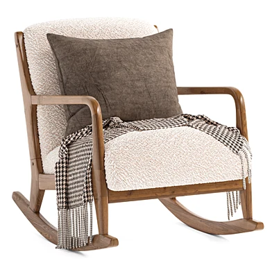 Modern Wooden Fabric Rocking Chair
