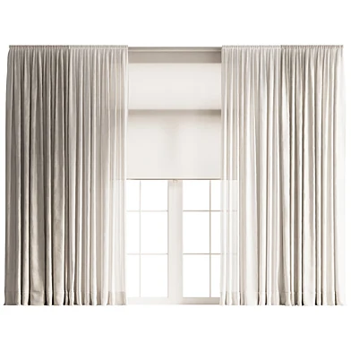 Curtains Set w Tulle and Roller Blind
