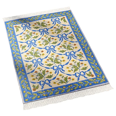 Bow Demask Screen Printed Rug