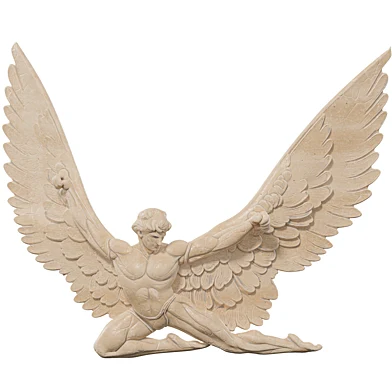 Winged Male Figure Mythological Ascension Pose