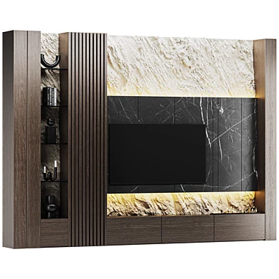 Dual Marble TV Wall Unit