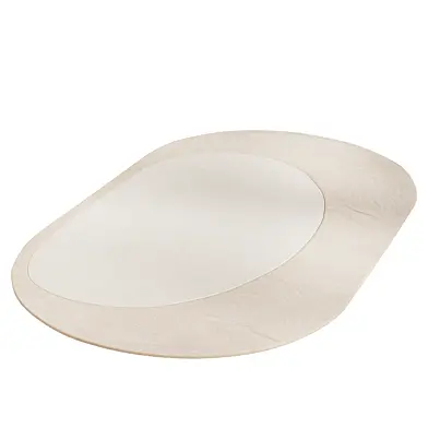 Beige and Cream Oval Rug