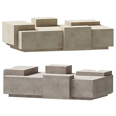 Satin-finished Travertine Coffee Table by FiammettaV Home Collection
