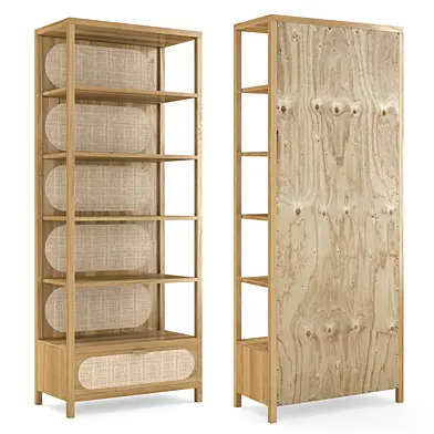 Allegra Mid-Century Cane Bookcase