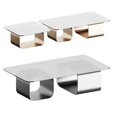 Maiz Large Glass and Steel Coffee Table